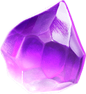 - สัญลักษณ์ Crystal สีม่วง ของสล็อต Galactic Gems