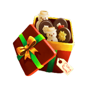 - สัญลักษณ์ กล่องของขวัญ สล็อต Santa is Gift Rush